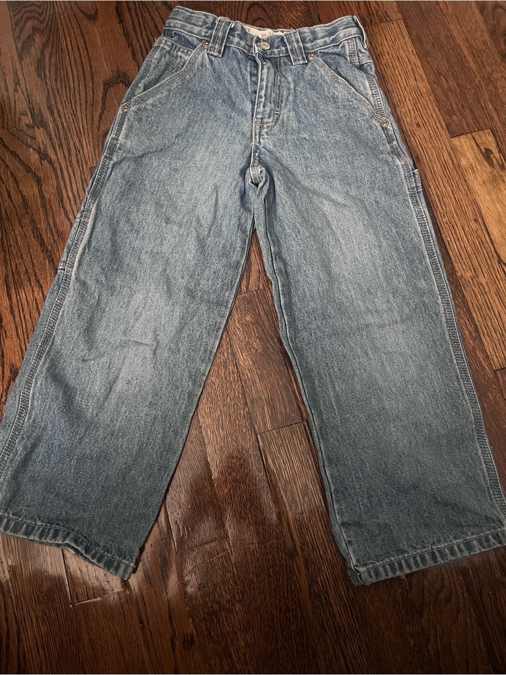 Boys Carpenter Wide-Leg Light Blue Denim Jeans
